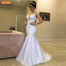 Иллюзия Русалка Белые Свадебные платья с открытой спиной аппликация кружева цвета слоновой кости свадебное платье длинные сексуальные принцесса на заказ свадебные платья