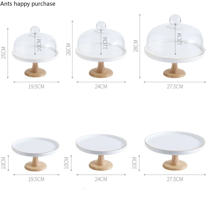 Phnom Penh керамическая круглая подставка для торта с высокой пластиной стеклянная крышка десертная Фруктовая тарелка десертный стол дисплей лоток попробуйте есть с крышкой