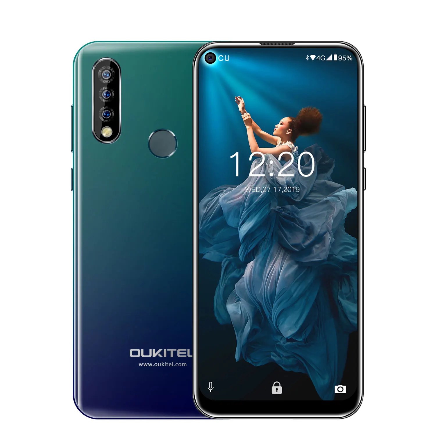 Смартфон OUKITEL C17 Pro 2,4G/5G WiFi 4G LTE Android 9,0 MT6763 сканер отпечатков пальцев распознавание лица 6,3" HD экран 4 Гб 64 Гб мобильный телефон - Цвет: Gradient