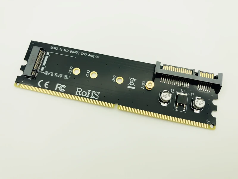 M.2 DDR2 слот адаптер Raiser DDR к M2 SSD Riser B Ключ NGFF M.2 конвертер SSD карта SATA мощность 7Pin SATA порт передачи данных для материнской платы