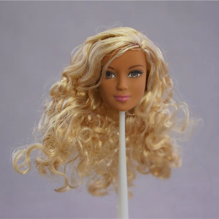Редкая коллекция голова куклы Красочные Гладкие мягкие волосы азиатское лицо черный белый леди Хороший макияж куклы головы аксессуары DIY игрушки запчасти