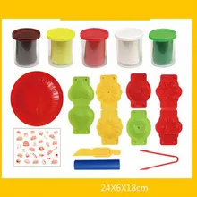 5810B3D pâte à modeler argile moule outil ensemble beignets enfants Burger frites Hot Dog Silicone moule pour faire soi-même outil cadeau d'anniversaire jouets moelleux Slime(China)