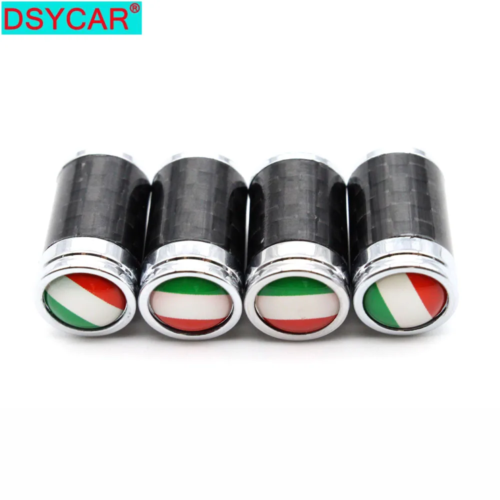 DSYCAR 4Pcs/Set Car Copper Carbon Fiber Tire Valve Stems Caps Wheel Tires Stem Air Cap Airtight Covers Wheels Parts | Автомобили и