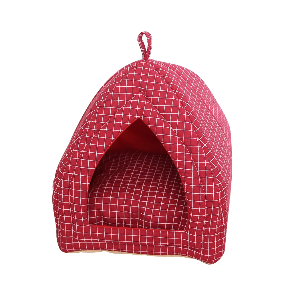 Style1-3 Foldable Pet Cat Bed Mat Soft Cone Shape Dog Kennel Winter Pet Cave Cat House Warm Sleeping Cats Nest Washable Dog Beds Pet Bed - Цвет: Style1-3