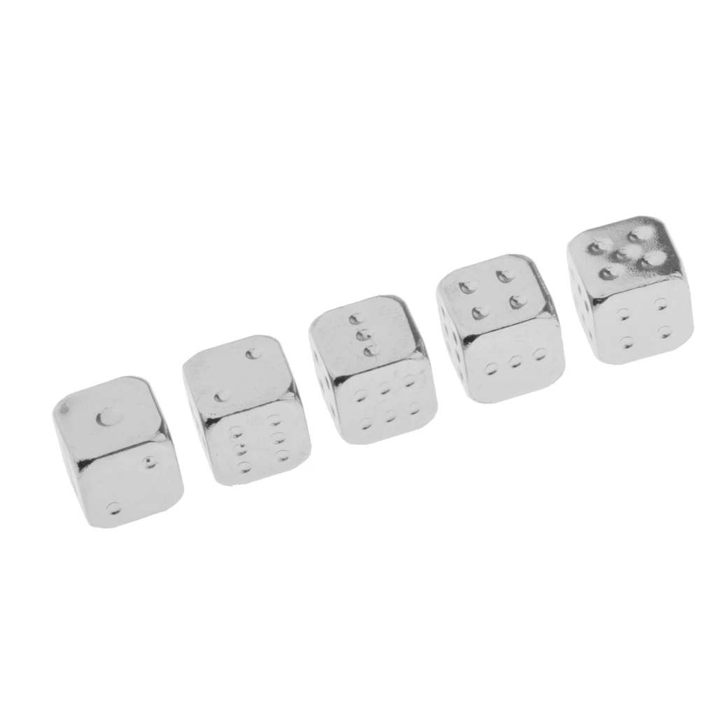 5Pcs 12mm Six Sided Dice D6 Zinc Alloy Multi Sided Dices Roleplaying DND RPG MTG Table Board Game Supplies Mahjong Accessories