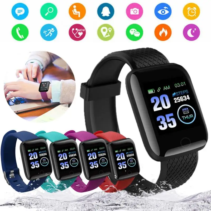 116 Plus Smart Watch Sport Watches Health Smart Wristband Heart Rate Fitness Track Pedometer Bracelet IP67 Waterproof Men Watch