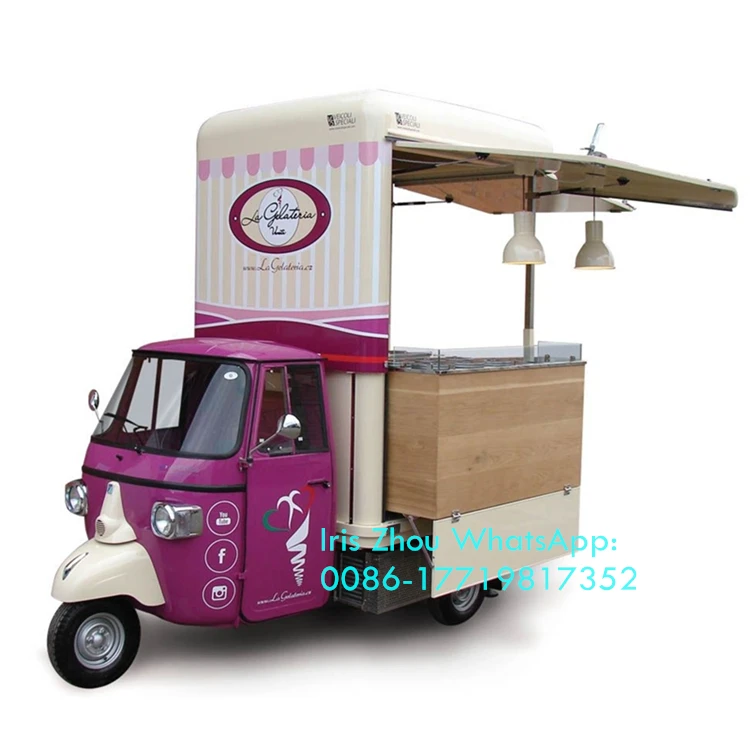 

3 Wheeler Electric Car Ape Piaggio Motorcycle Food Truck