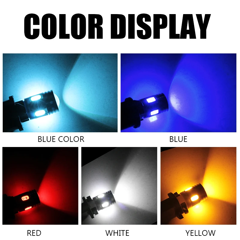 1pcs T10 Super Bright 6 SMD 5630 LED Projector Lens Auto Wedge Lamp WY5W W5W 6SMD 5730 LED Car Marker Lights Parking Bulb DC 12V