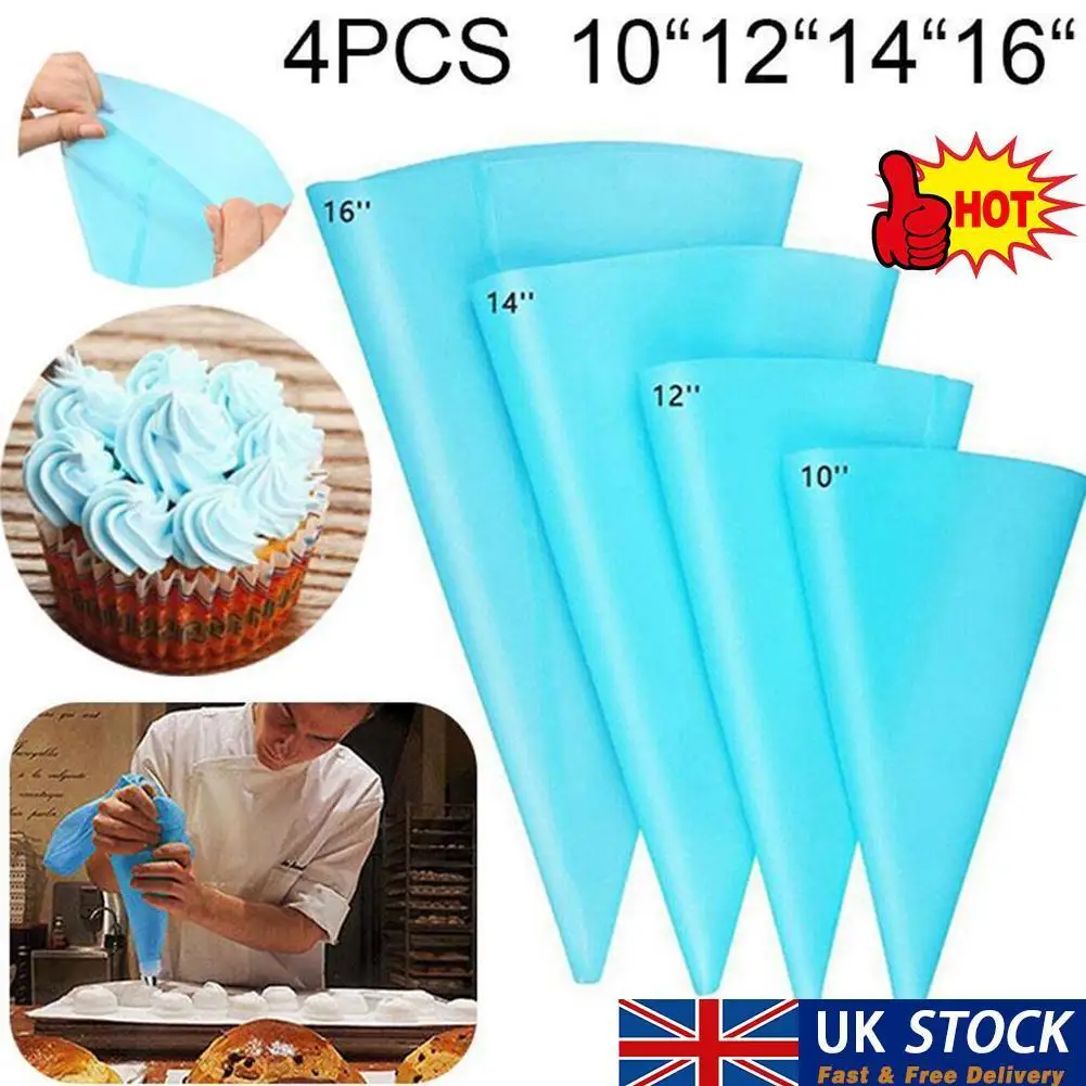 

Confectionery Bag Reusable Silicone Pastry Bag Icing Decorating Tools Kitchen Cake Piping Tools Accessories DIY Cake Cupcak O8V4