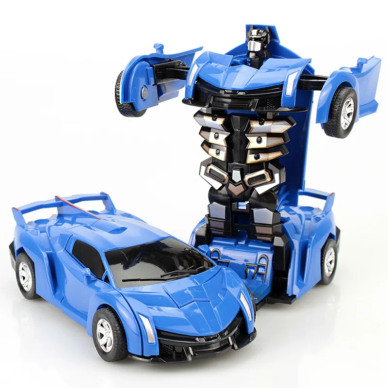 

New 12CM Mini One-key Transformation Toys cool Automatic Deformation Robot Model Pull back car Toys Boys kids Gifts Brinquedos