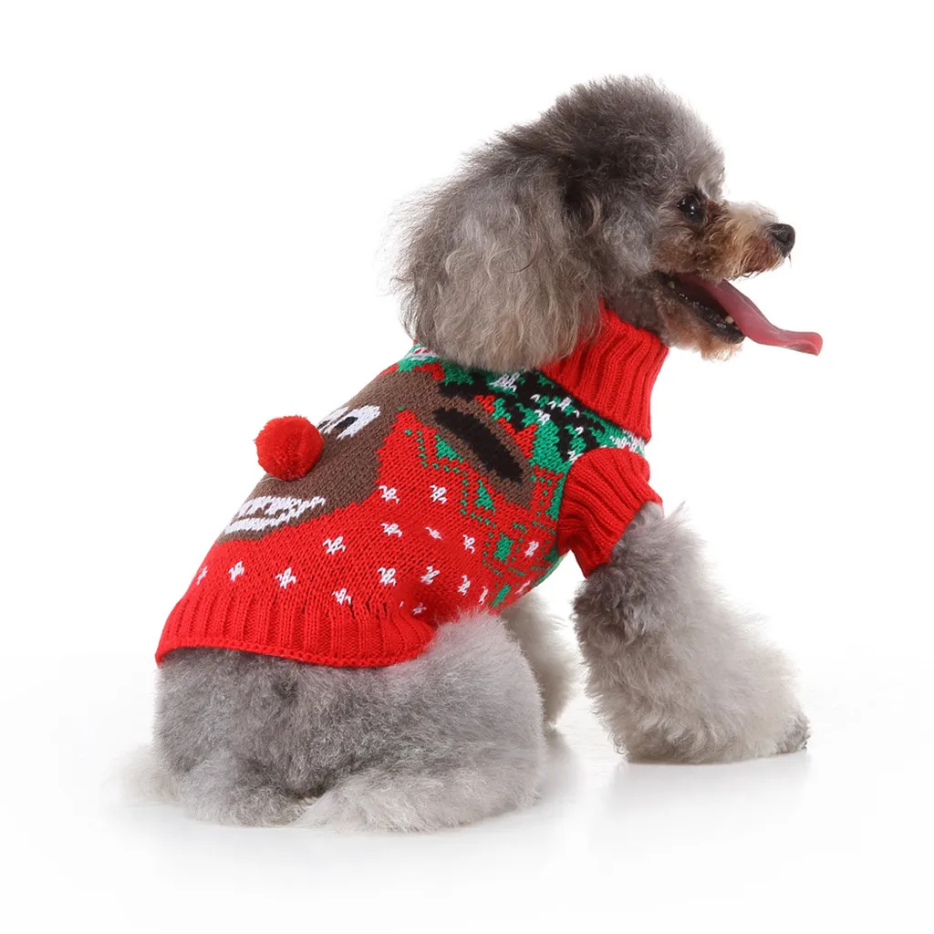 Домашнее животное Кошка Собака Рождество жилет свитер зимняя теплая одежда платье одежда костюм пальто щенок маленький большой собака вязаный свитер