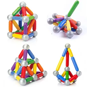 

36PCS Magnet Toy Sticks & Metal Balls Magnetic Building Blocks Construction Toys For Baby Designer Educational Toy For Children