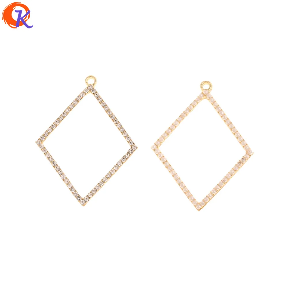 

Cordial Design 50Pcs 30*39MM Jewelry Accessories/Charms/Rhombus Shape/Imitation Pearl/Hand Made/DIY Making/Earring Findings