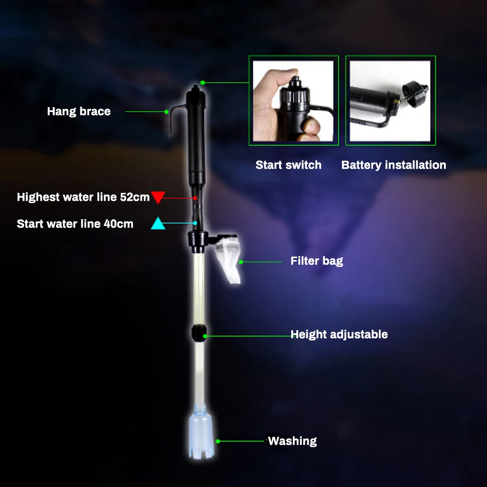 Аквариумная батарея сифонный аквариум Вакуумный Гравий фильтр для воды очиститель сифонного фильтра аквариумный пылесос