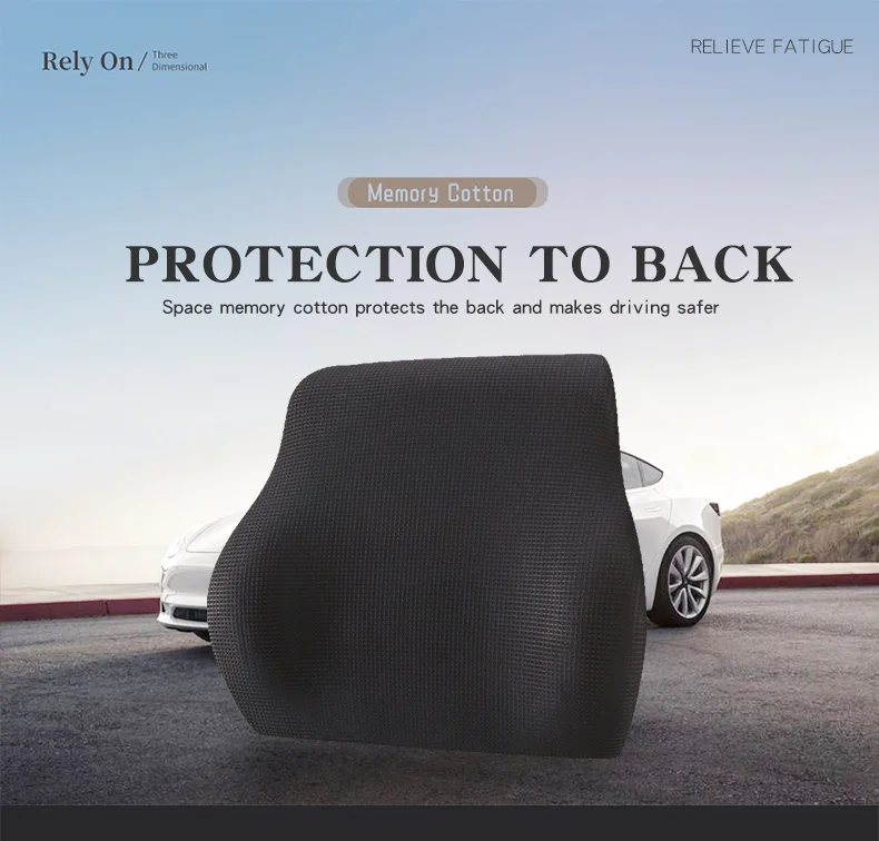 Car Seat Lumbar Support Office Chair Low Back Cushion Pillow Waist Protection Memory Cotton Car Product Posture Correction