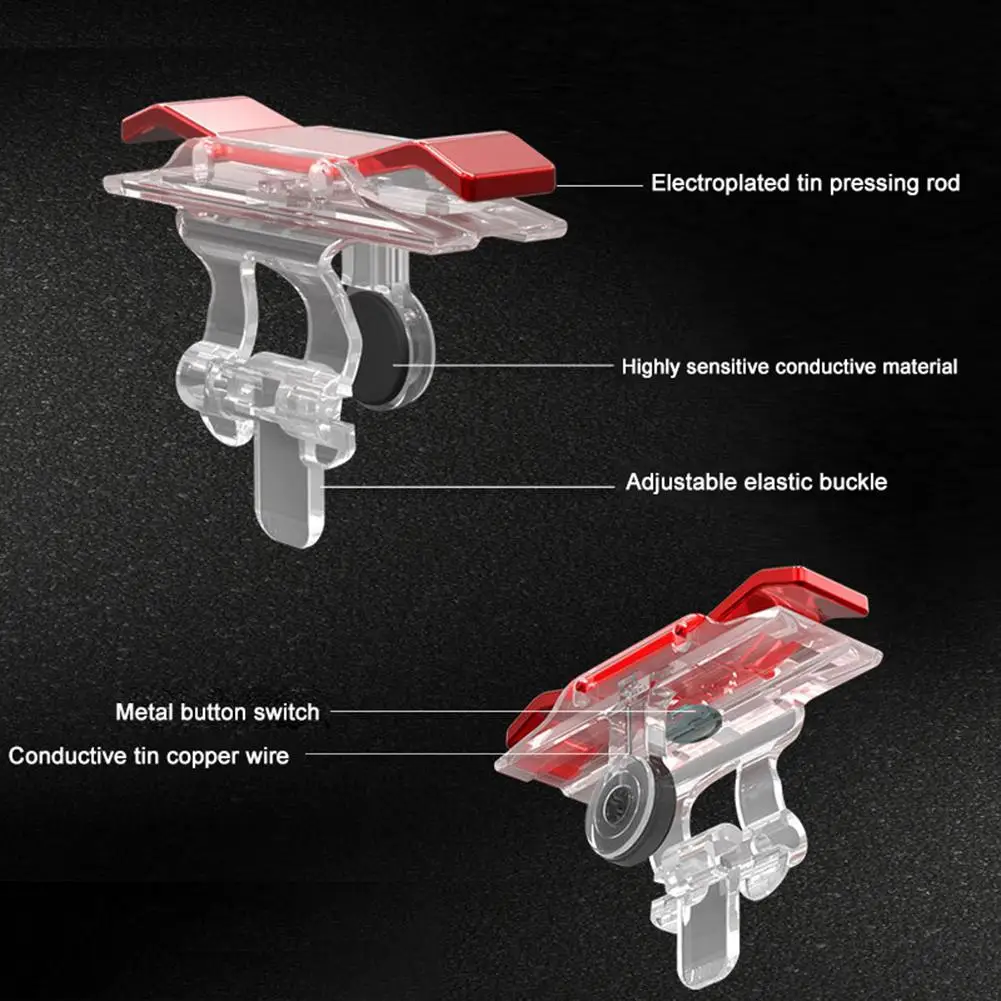 2PCS PUBG Mobile Game Controller Gamepad Trigger Aim Button L R1 Shooting Joystick For Different Model Phone Game Pad Accesorios