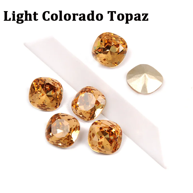 Light Colorado Topaz CTPA3bI все цвета SewingOn Стекло Стразы подушка с серебряным/золотым когтями DIY Ювелирные изделия Одежда Сумки Makiing аксессуары - Цвет: Light Colorado Topaz
