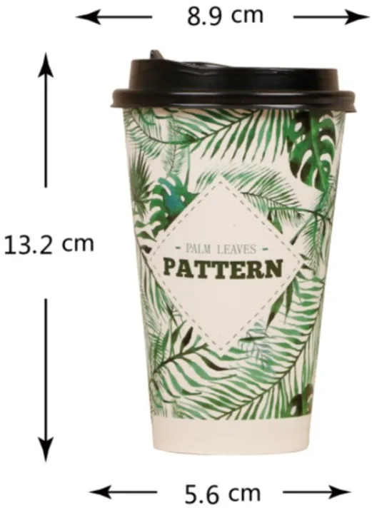 cup and lid 50 шт., 500 мл, 16 унций, фламинго, растительный узор, одноразовые бумажные стаканчики для кофе, новогодние, вечерние, для горячих напитков, упаковочные стаканчики с крышкой - Цвет: cup and lid