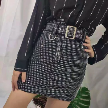 

bag hip skirts of cultivate morality show thin a word 2020 summer new web celebrity heavy set auger belt skirt girl