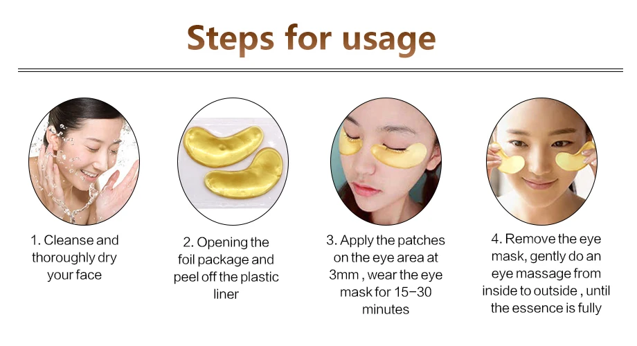 100Pcs Crystal Collagen Gold Powder Eye Mask Anti-Aging Dark Circles Acne Beauty Patches For Eye Skin Care Korean Cosmetics