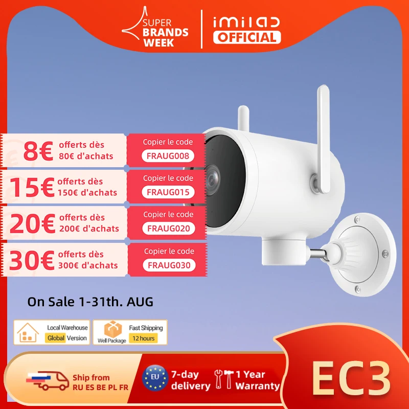 TRENDING! Global Version IMILAB EC3 Outdoor Camera Mi Home 2K HD Ip Camera Wi-Fi Security Camera Smart AI Night Vision Surveillance Camera