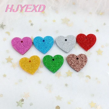 

25/30/38/50mm Acrylic Hearts For Earrings Mixed Glitter Love Heart Charms Oranments Laser Cut Eco-Friendly -AC1061