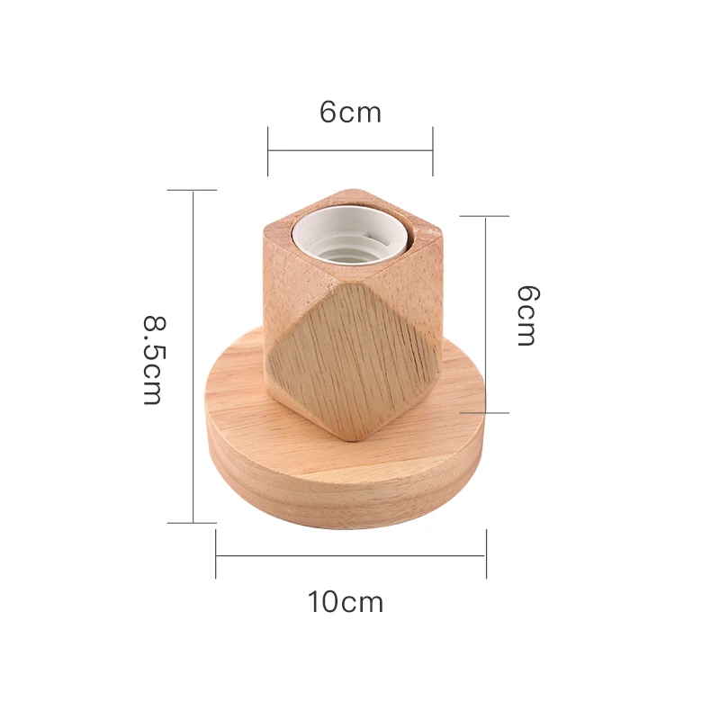 Retro Wood Table Lamp Lamp Base Decorative Lights E27 Socket Vintage Desk Lamp Base Holder EU Plug Bedside Decoration Wooden Base Table Light 220V 110V