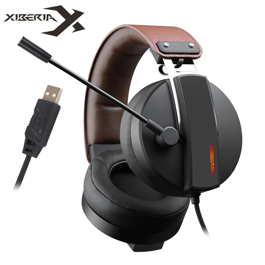 XIBERIA S22 PC игровая гарнитура с микрофоном USB Виртуальный 7 1 объемный звук стерео Бас