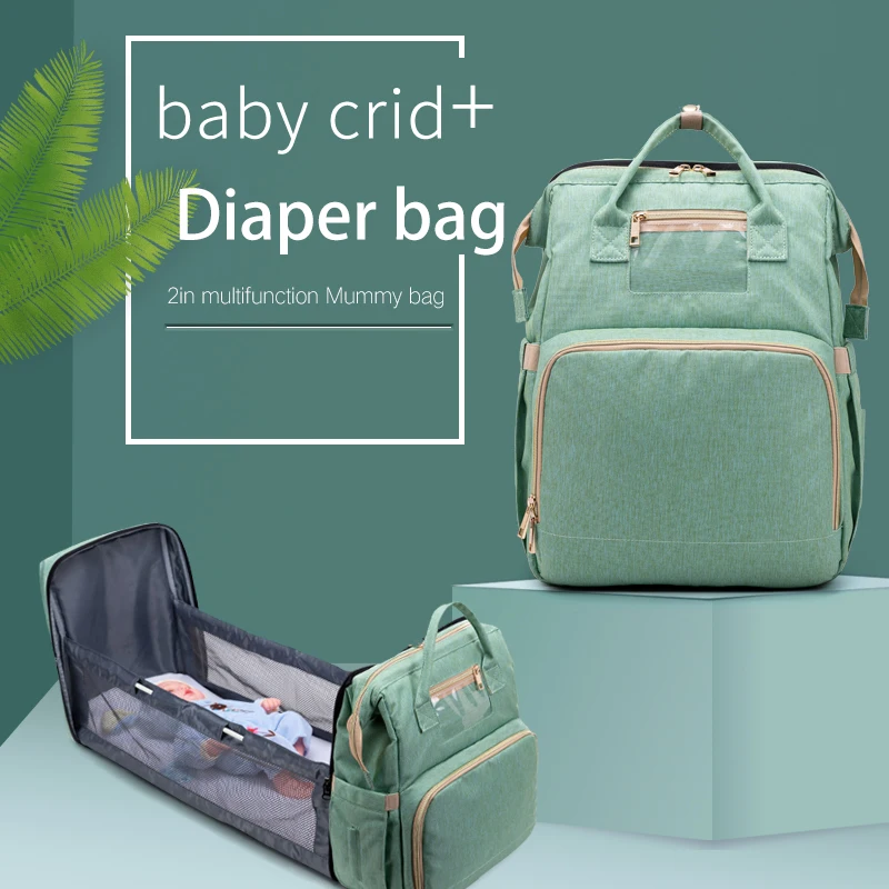 

Large Capacity Diaper Bag Mummy Birthing Backpack Travel Portable Shoulder Multifunction Fold Bed Bags Waterproof Stylish Pack