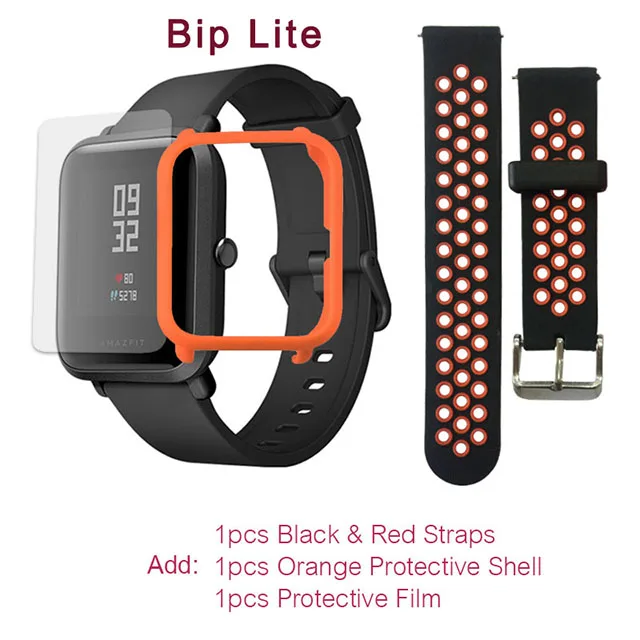 Black-O red film Глобальная версия AMAZFIT BIP LITE Huami Смарт часы 45 дней Срок службы батареи 24 ч монитор сердечного ритма во время сна 3 АТМ водонепроницаемый новое поступление - Цвет: Black-O red film