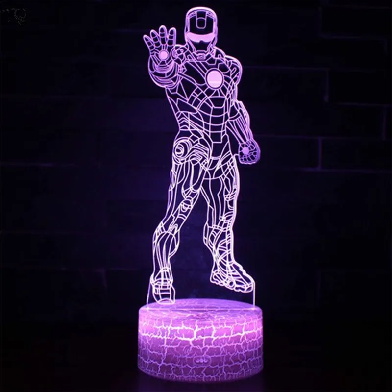 

Iron Man Spider-Man Led Night Light Marvel Hero 3D Stereo USB Charging Explanation In English Creative Children's Birthday Gift