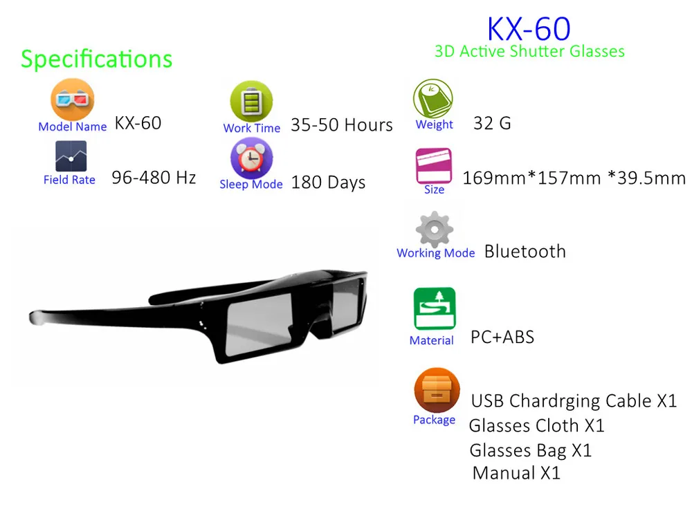 2 шт 3D RF Bluetooth активные очки для Epson ELPGS03 проектор домашнего кинотеатра