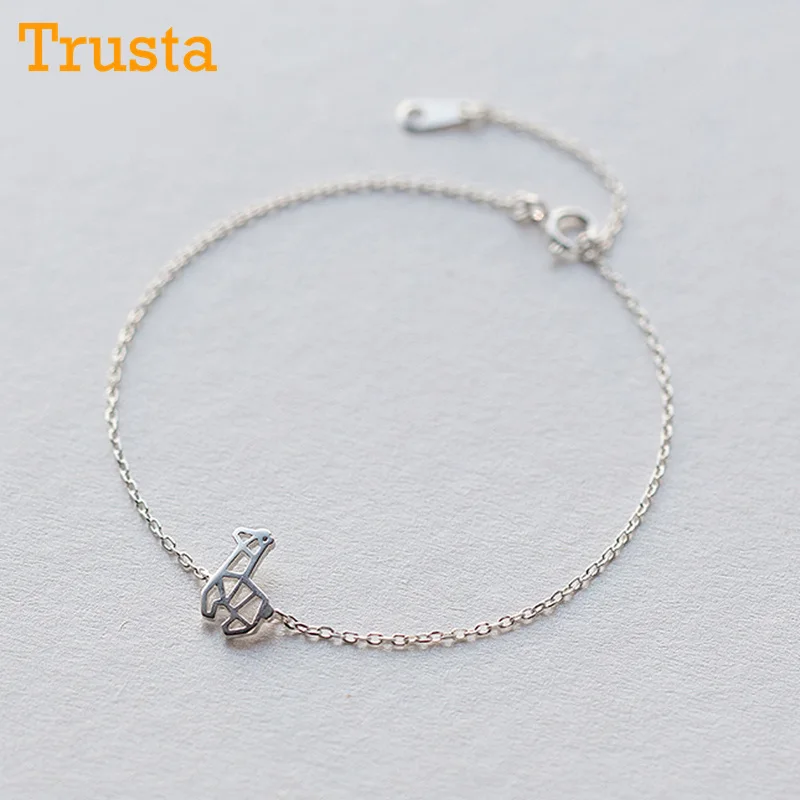 

Trusta 100% 925 Sterling Silver Fashion Women's Jewelry Hollow Deer Bracelet 16cm For Gift Girls Lady Drop Shipping DS453