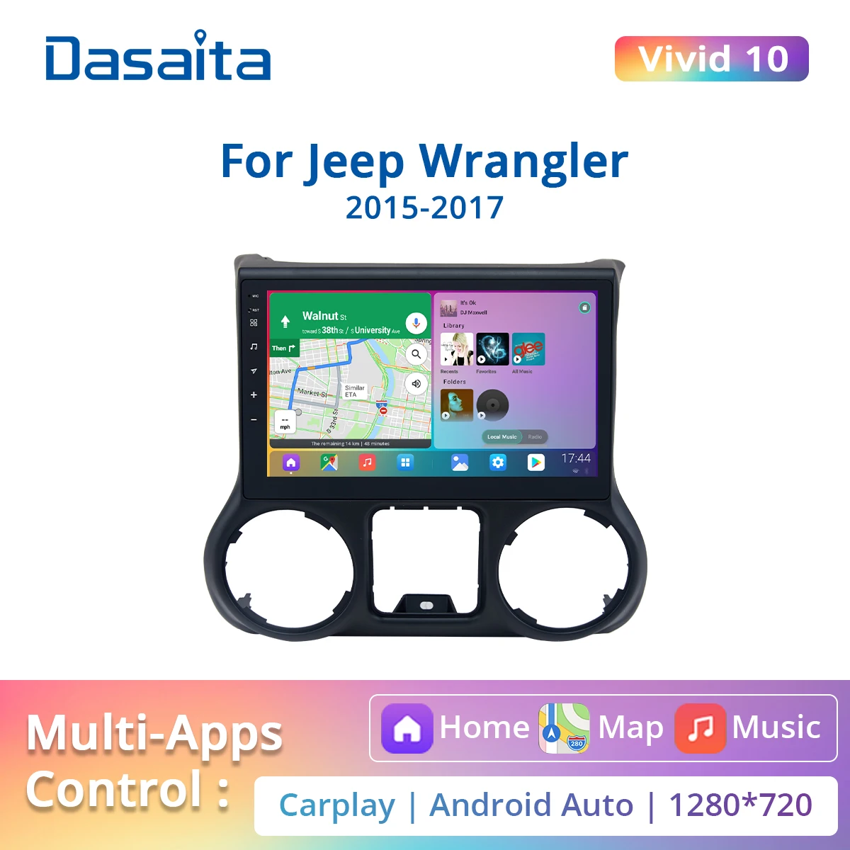 Dasaita Vivid For Jeep Wrangler Radio 20112016 Car Audio Android Auto