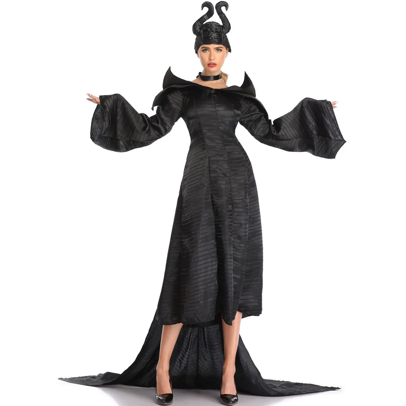 

Dark Maleficent 2 Ox Horn Queen Maleficent Angelina Jolie Celebrity Style Halloween Witch Clothing