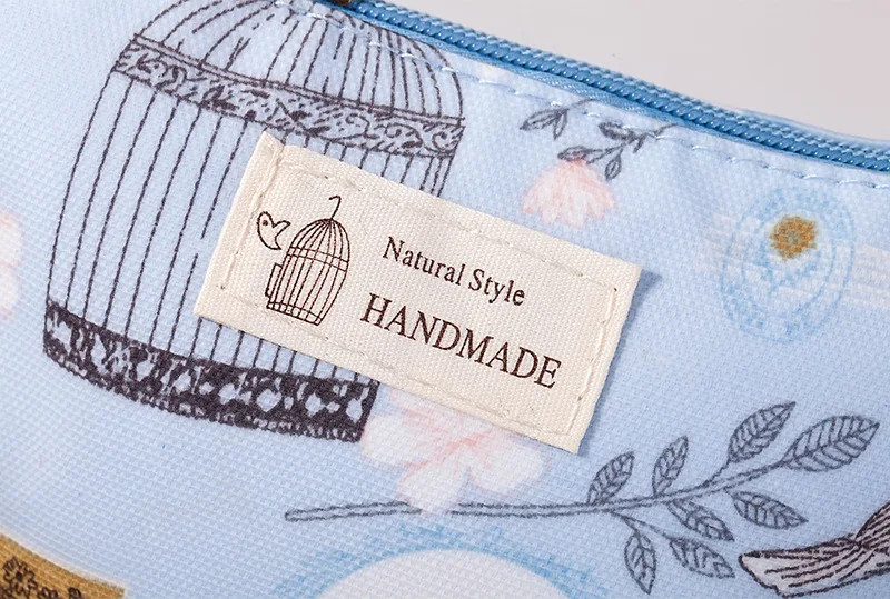 FUDEAM Polyester Rose Flower Bird Pattern Women Cosmetic Bag Toiletries Storage Organize Waterproof MakeUp Bag Portable Wash Bag