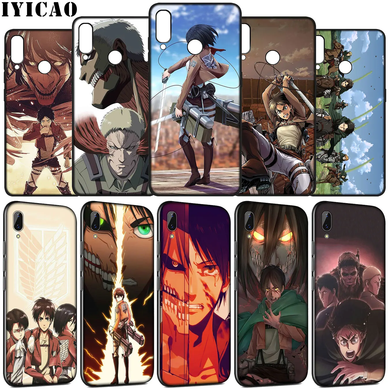IYICAO Anime attack on Titan Soft Silicone Case for Huawei Y9 Y7 Y6 Prime 2019 Honor view 20 8C 8X 8 9 9X 10 Lite 7C 7X 7A Pro | Мобильные