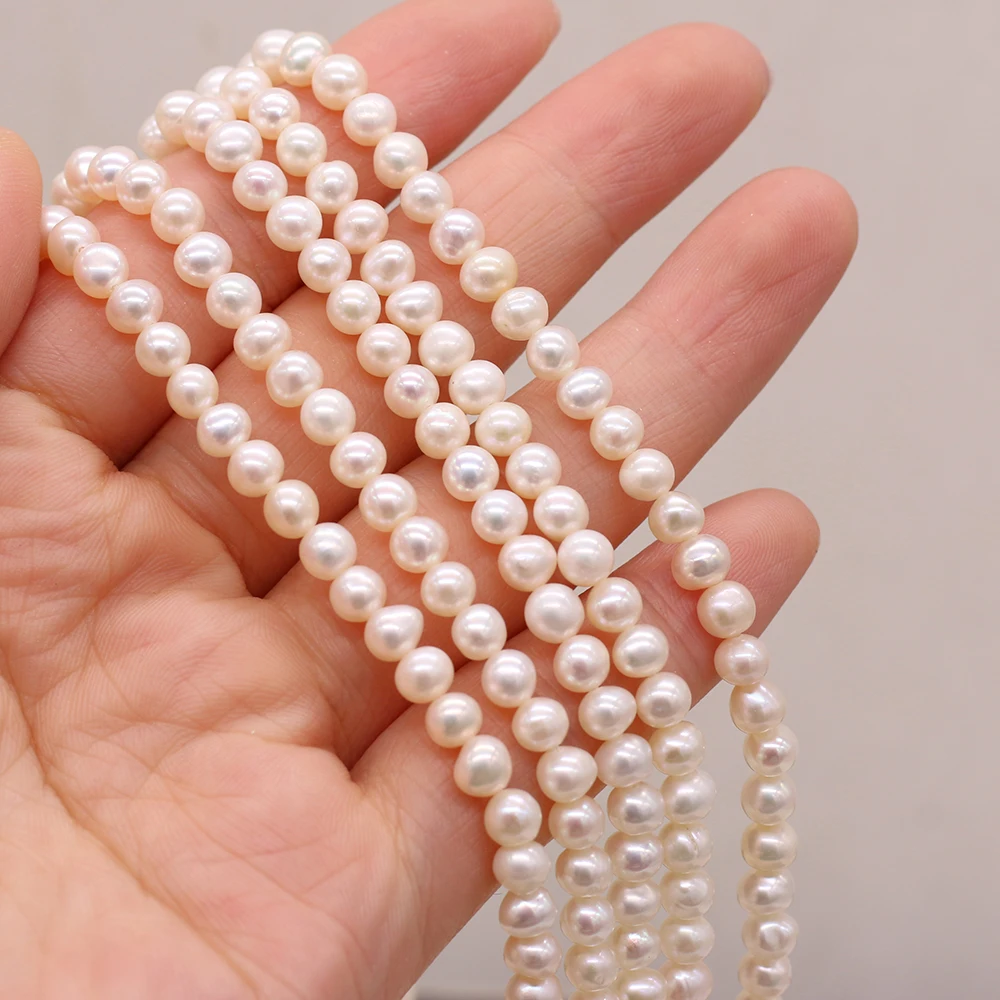 Round Natural Fresh Water Pearl Beads 4-5mm DIY for Jewelry Making Necklaces Accessories Bracelet Earrings Gift 36cm