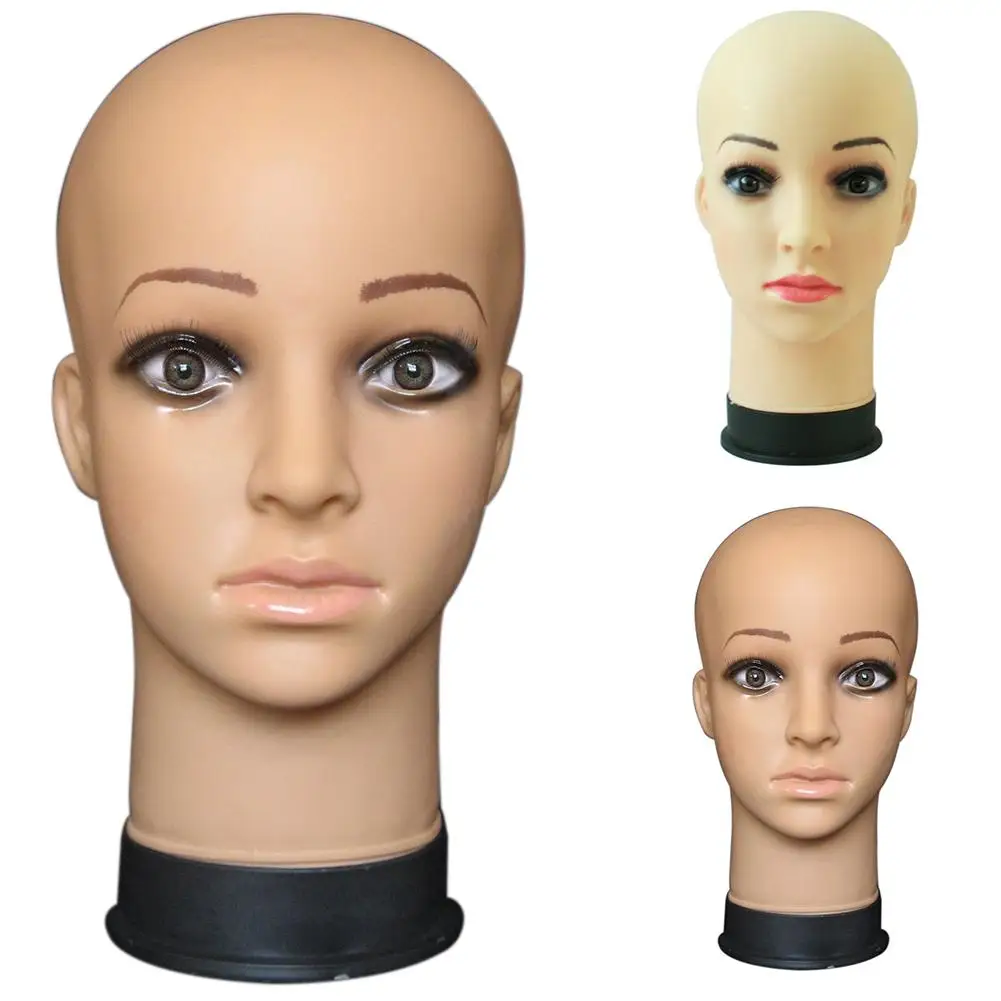 

Cosmetology Training Bald Mannequin Head Stand Model for Wig Glasses Hat Display