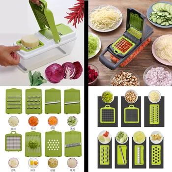 

2 Kinds Optional Multi-functional Vegetable Slicer Set Diced Potato Fruit Diced Tools Shred Cutter Grater Kitchen Gadgets Grater
