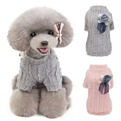 Куртка для собаки пальто Одежда Тедди Собака Свитера модная одежда для домашних животных осенне-зимний теплый свитер одежда для щенков s-xxl