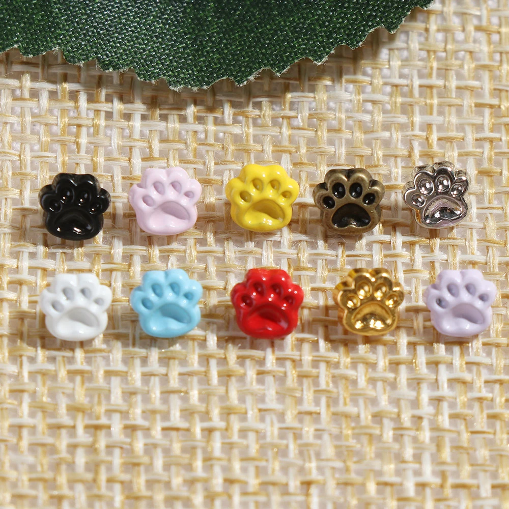 Metal Mini Bear Paw Buttons for DIY Doll Clothes