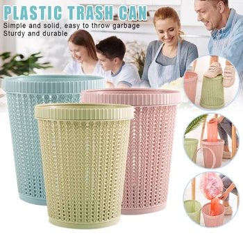

Newly Hollow Garbage Bin Storage Basket with Built-in Garbage Bag Box Coverless for Home TE889