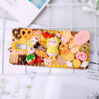 

For Samsung S20 Ultra DIY Case Note 5/8/9 3D Pig Phone Cover Galaxy S8/s9/s10+ Handmade Cream Shell Note 10 Plus Cute Girl Gift