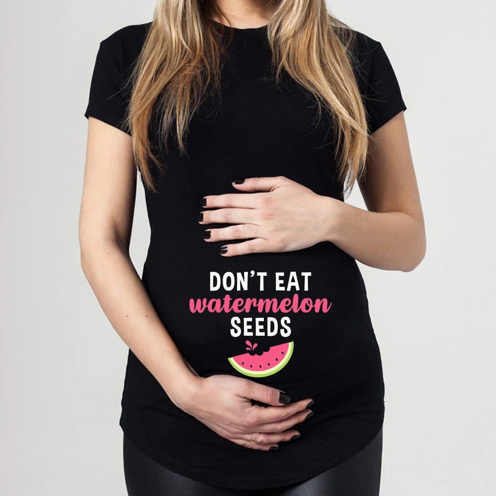 Don't Eat Watermelon New 2021 Summer Maternity Pregnancy T Shirt Pregnant Women Watermelon Tops Tee Shirts Drop Shipping 6