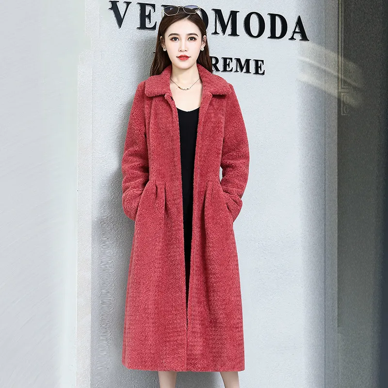 

Real Fur Coat Female 100% Wool Jacket Autumn Winter Coat Women Clothes 2020 Korean Vintage Sheep Shearling Long Tops ZT4782