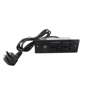 

Extension Socket Dual USB 5V 2.1A 2AC Universal Socket Embedded Cabinet Furniture Desktop Wall Power Distributor Socket