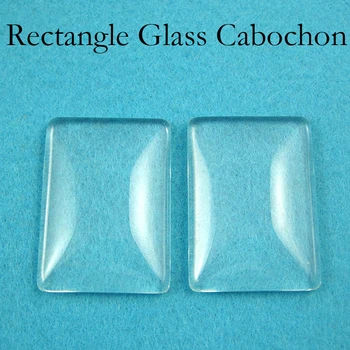 

50 pcs - 25x35mm, 10x25mm Rectangle Glass, Rectangle Cabochon, Crystal Clear Rectangular Glass