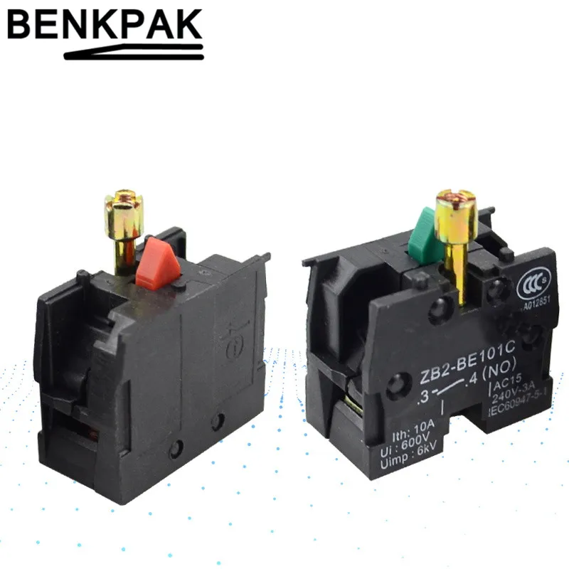 2 шт. XB2 кнопочный переключатель ZB2BE102C(NC) контактный блок ZB2-BE101C(нет