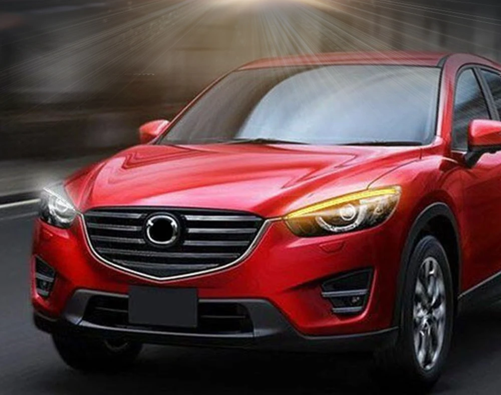 Для Mazda CX-5 CX5 2012 2013 автомобильный головной светильник для украшения бровей желтый указатель поворота DRL Светодиодный дневной ходовой светильник